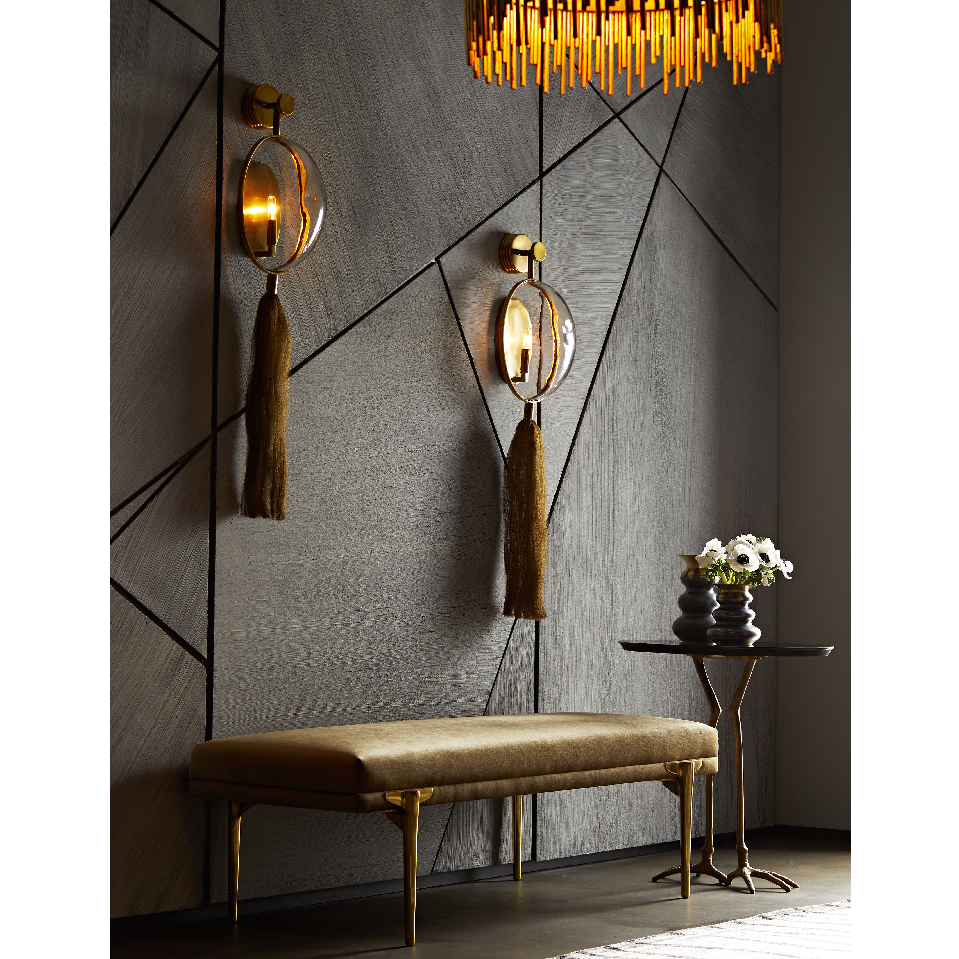 Aramis Sconce Wall Light in Antique Brass